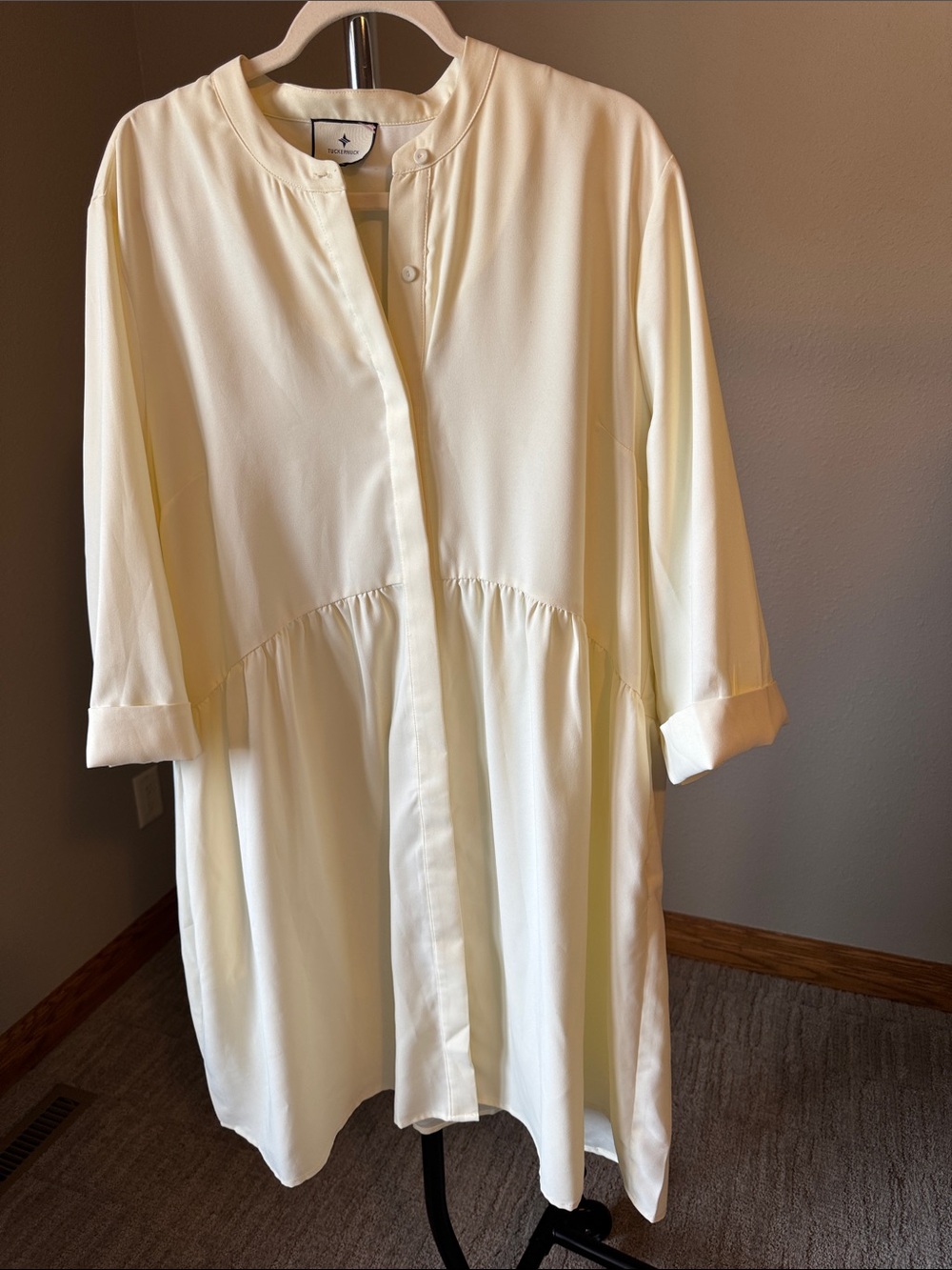 Tuckernuck Cream Button-Front Dress